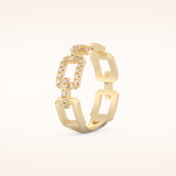 0.23 TCW Round Shaped Moissanite Chain Linked Wedding Band