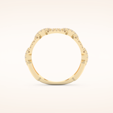 0.23 TCW Round Shaped Moissanite Chain Linked Wedding Band