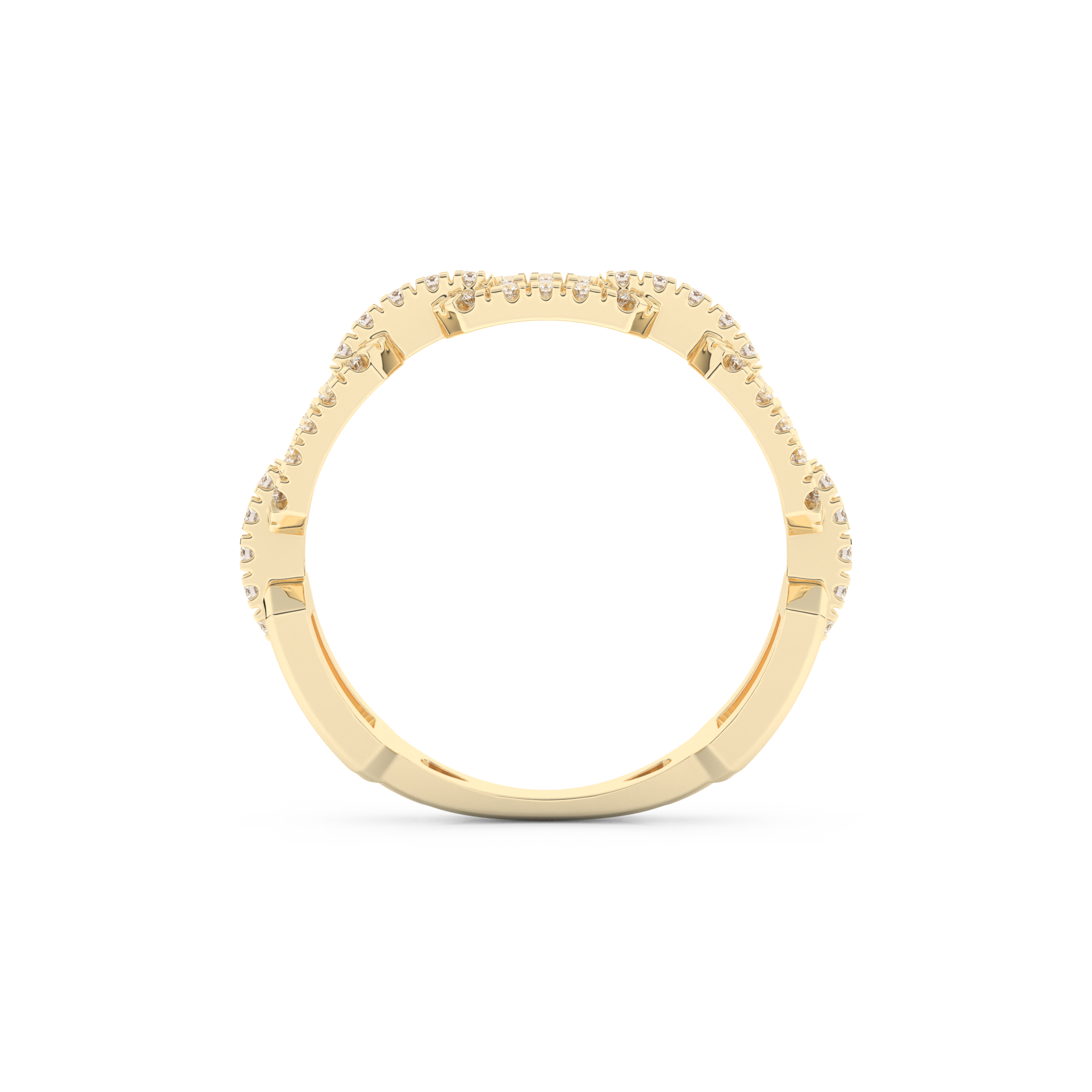Half Eternity Wedding Band with 0.23 CT Round Cut Moissanite – Yellow, White, or Rose Gold