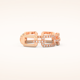 0.23 TCW Round Shaped Moissanite Chain Linked Wedding Band