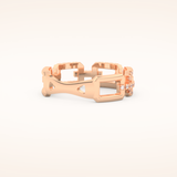 0.23 TCW Round Shaped Moissanite Chain Linked Wedding Band