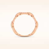 0.23 TCW Round Shaped Moissanite Chain Linked Wedding Band