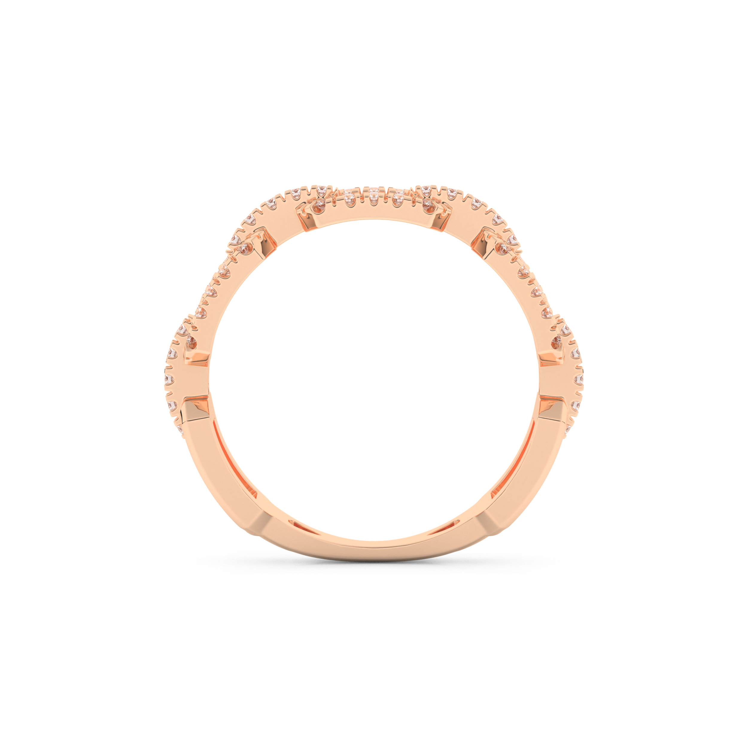 Half Eternity Wedding Band with 0.23 CT Round Cut Moissanite – Yellow, White, or Rose Gold