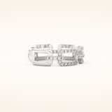 0.23 TCW Round Shaped Moissanite Chain Linked Wedding Band
