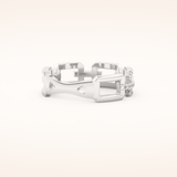 0.23 TCW Round Shaped Moissanite Chain Linked Wedding Band