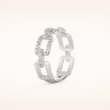 0.23 TCW Round Shaped Moissanite Chain Linked Wedding Band