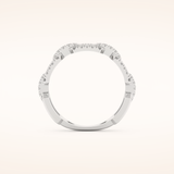0.23 TCW Round Shaped Moissanite Chain Linked Wedding Band