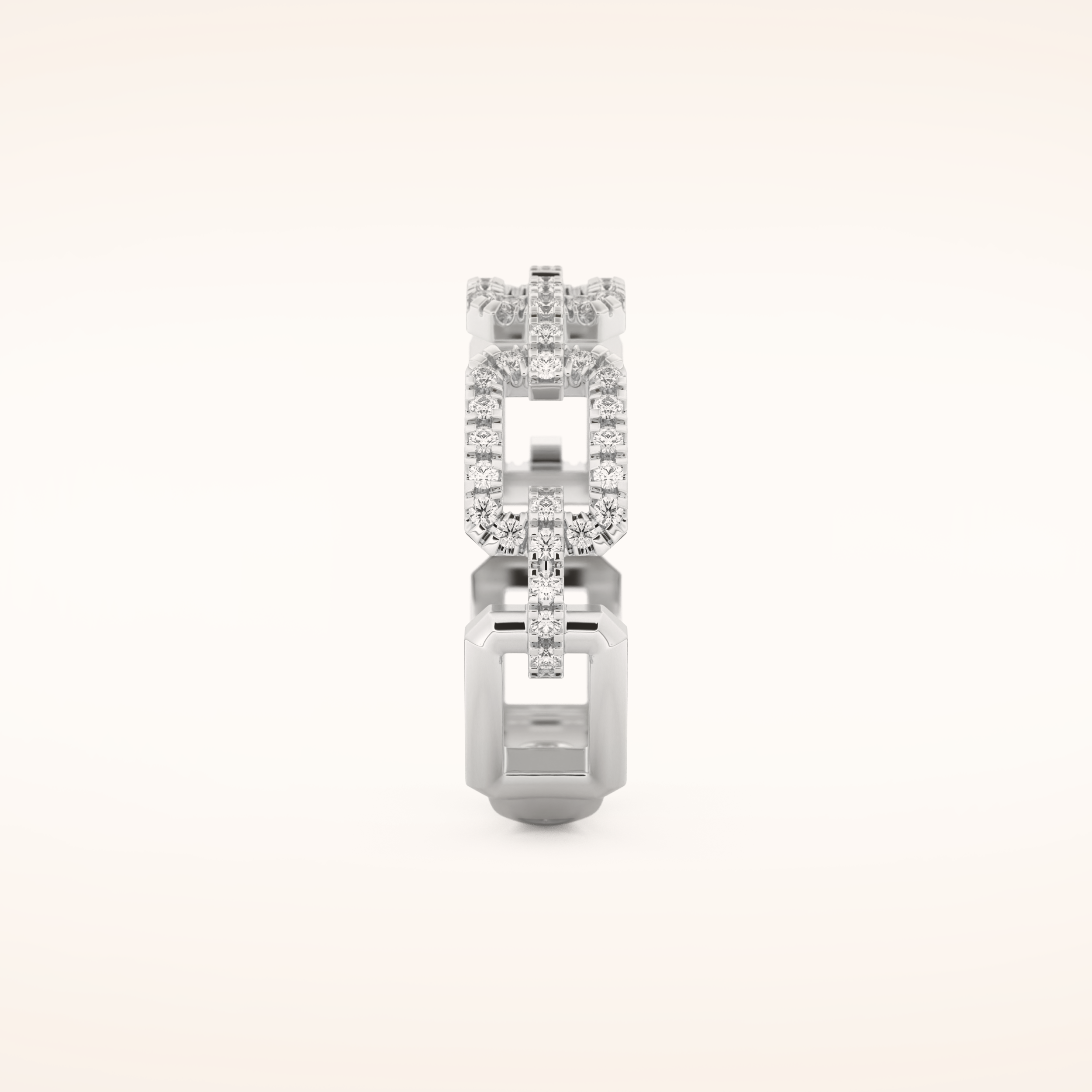 0.23 TCW Round Shaped Moissanite Chain Linked Wedding Band