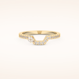 0.26 TCW Round & Asscher Shaped Moissanite Curved Wedding Band
