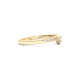 Half Eternity Wedding Band with 0.26 CT Round and Emerald Cut Moissanite – Yellow, White, or Rose Gold 2