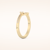 0.26 TCW Round & Asscher Shaped Moissanite Curved Wedding Band