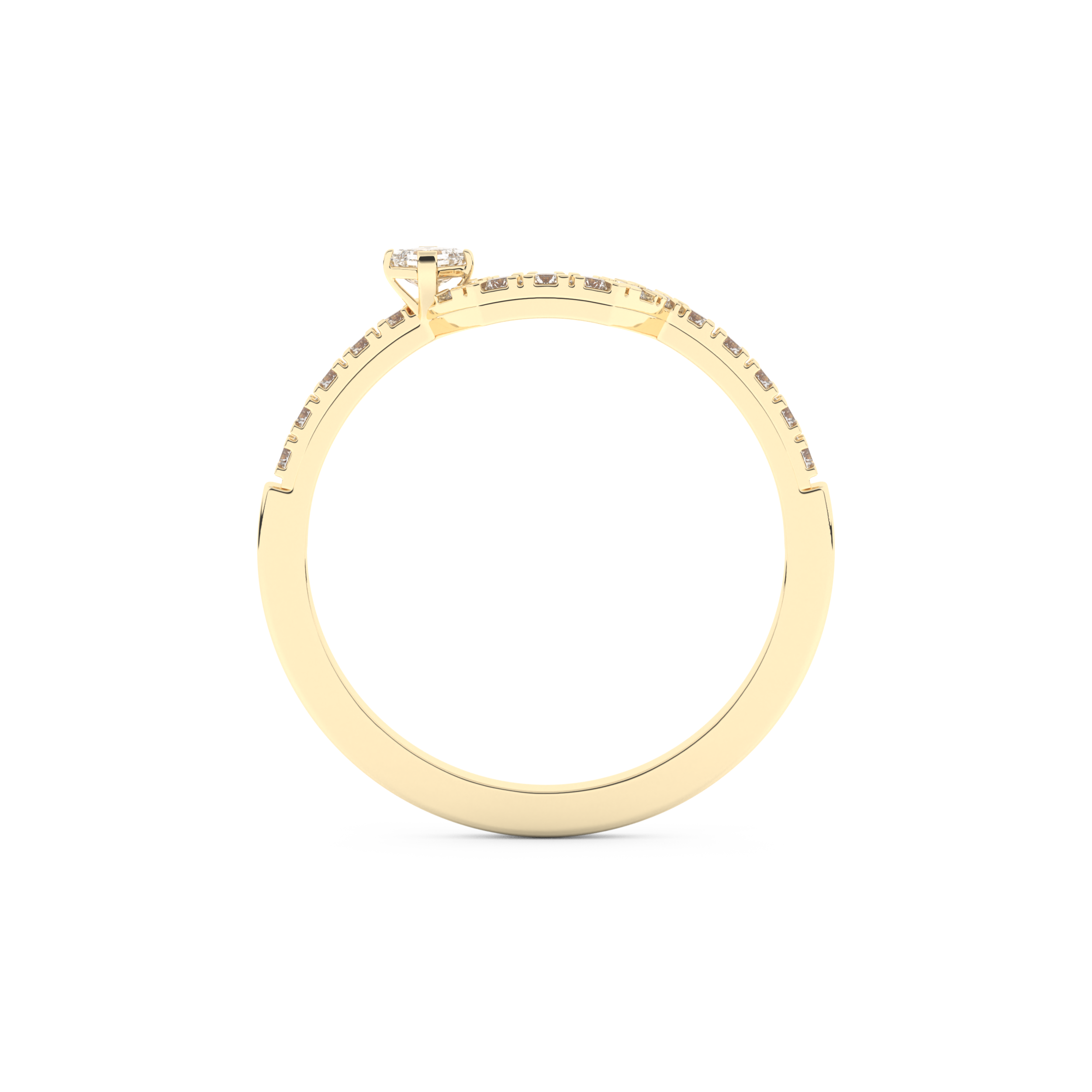 Half Eternity Wedding Band with 0.26 CT Round and Emerald Cut Moissanite – Yellow, White, or Rose Gold 5
