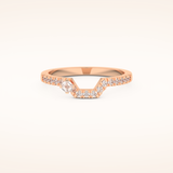 0.26 TCW Round & Asscher Shaped Moissanite Curved Wedding Band