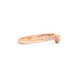 Half Eternity Wedding Band with 0.26 CT Round and Emerald Cut Moissanite – Yellow, White, or Rose Gold 14