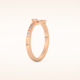 0.26 TCW Round & Asscher Shaped Moissanite Curved Wedding Band