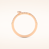 0.26 TCW Round & Asscher Shaped Moissanite Curved Wedding Band