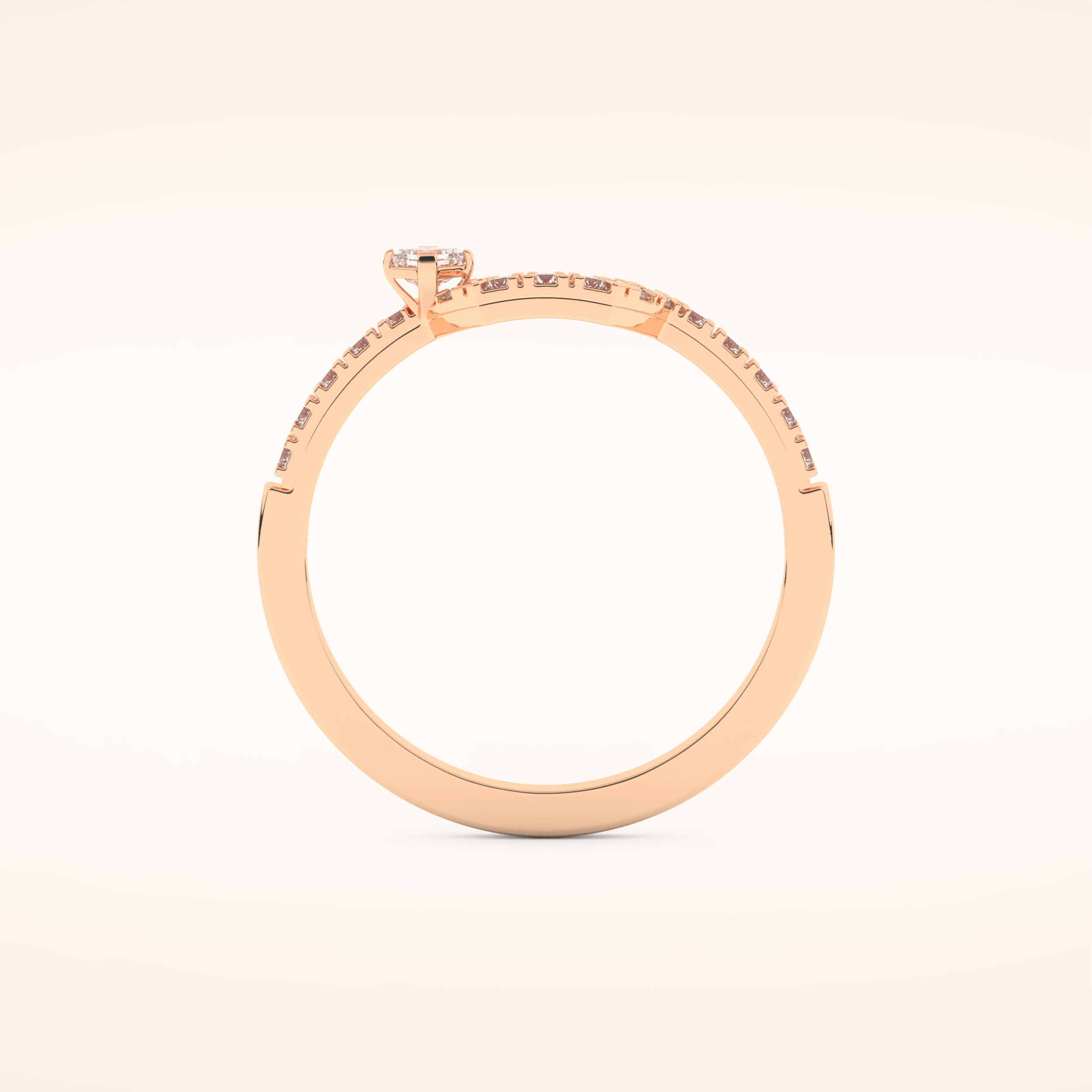 0.26 TCW Round & Asscher Shaped Moissanite Curved Wedding Band