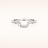 0.26 TCW Round & Asscher Shaped Moissanite Curved Wedding Band