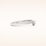 0.26 TCW Round & Asscher Shaped Moissanite Curved Wedding Band