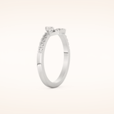 0.26 TCW Round & Asscher Shaped Moissanite Curved Wedding Band