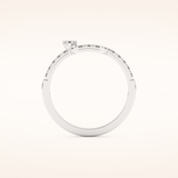 0.26 TCW Round & Asscher Shaped Moissanite Curved Wedding Band