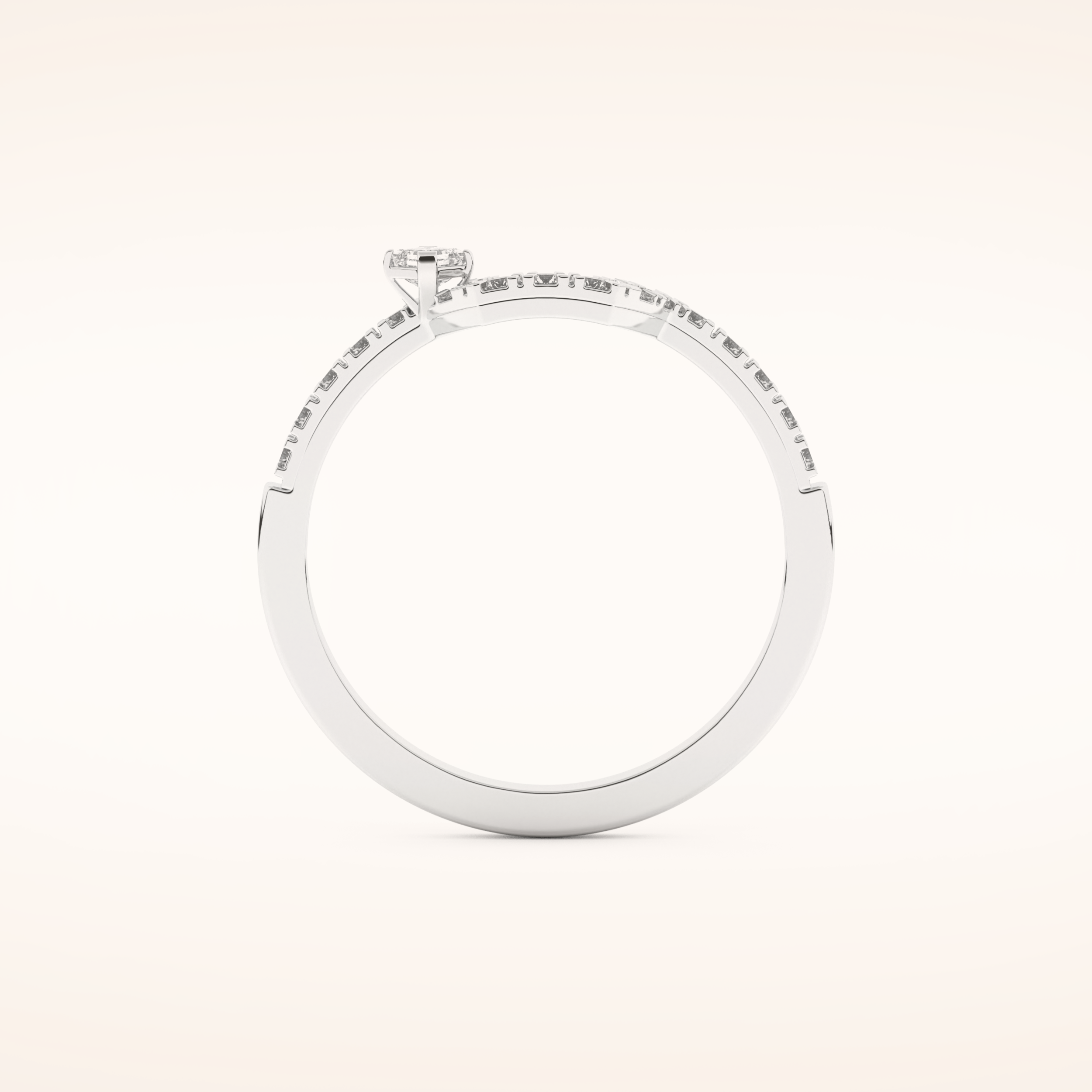 0.26 TCW Round & Asscher Shaped Moissanite Curved Wedding Band