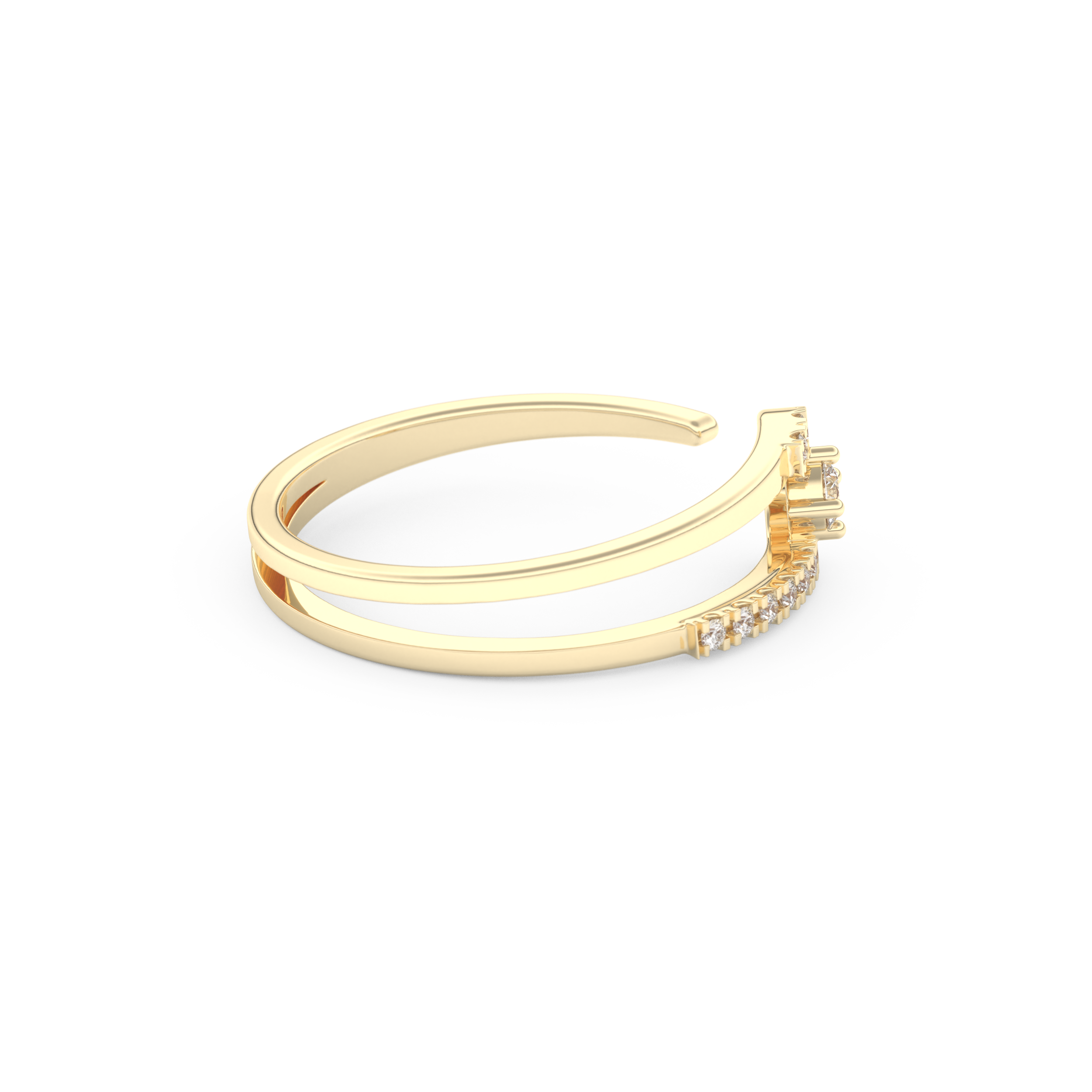 Half Eternity Wedding Band with 0.13 CT Round Cut Moissanite – Yellow, White, or Rose Gold