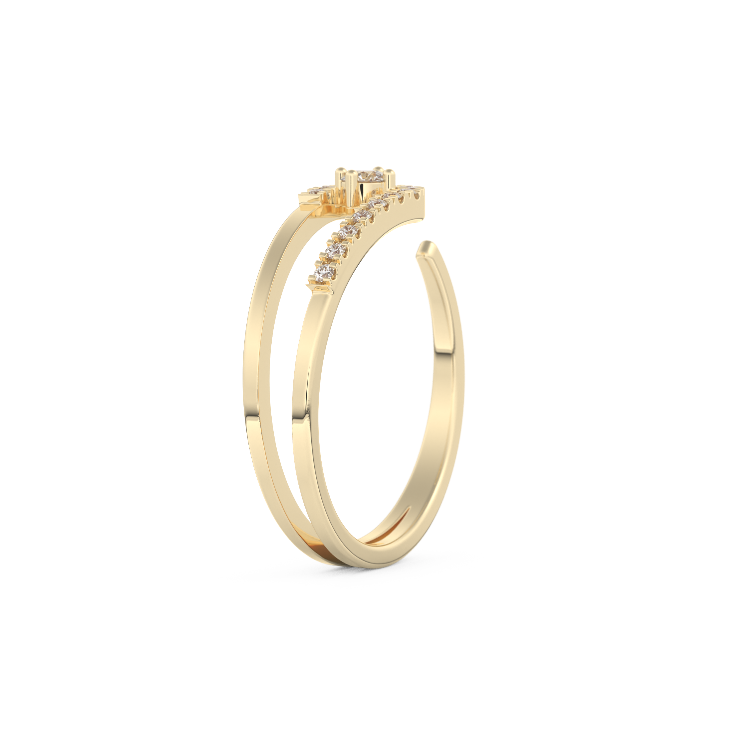 Half Eternity Wedding Band with 0.13 CT Round Cut Moissanite – Yellow, White, or Rose Gold
