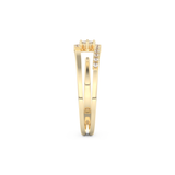 Half Eternity Wedding Band with 0.13 CT Round Cut Moissanite – Yellow, White, or Rose Gold