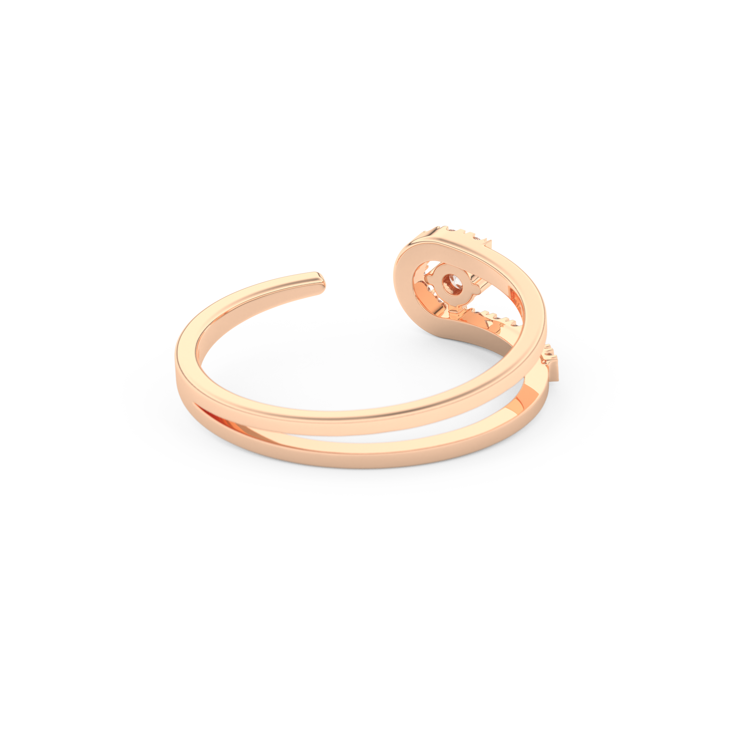 Half Eternity Wedding Band with 0.13 CT Round Cut Moissanite – Yellow, White, or Rose Gold