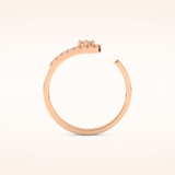 0.13 TCW Round Shaped Moissanite Multi Stone Open Shank Wedding Band