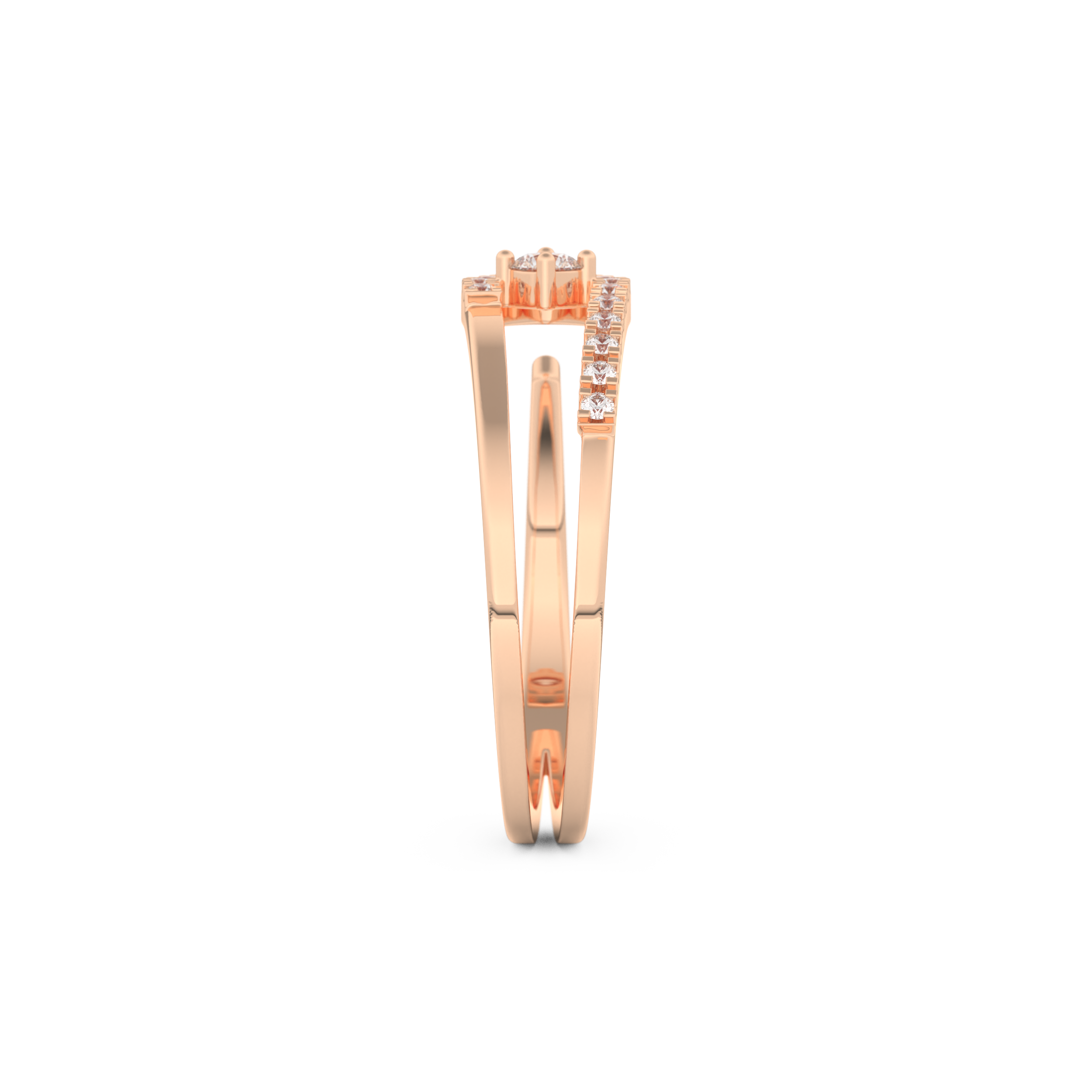 Half Eternity Wedding Band with 0.13 CT Round Cut Moissanite – Yellow, White, or Rose Gold