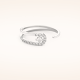 0.13 TCW Round Shaped Moissanite Multi Stone Open Shank Wedding Band