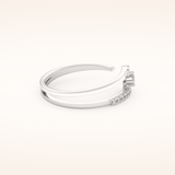 0.13 TCW Round Shaped Moissanite Multi Stone Open Shank Wedding Band