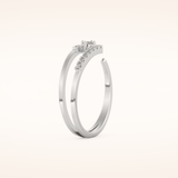 0.13 TCW Round Shaped Moissanite Multi Stone Open Shank Wedding Band