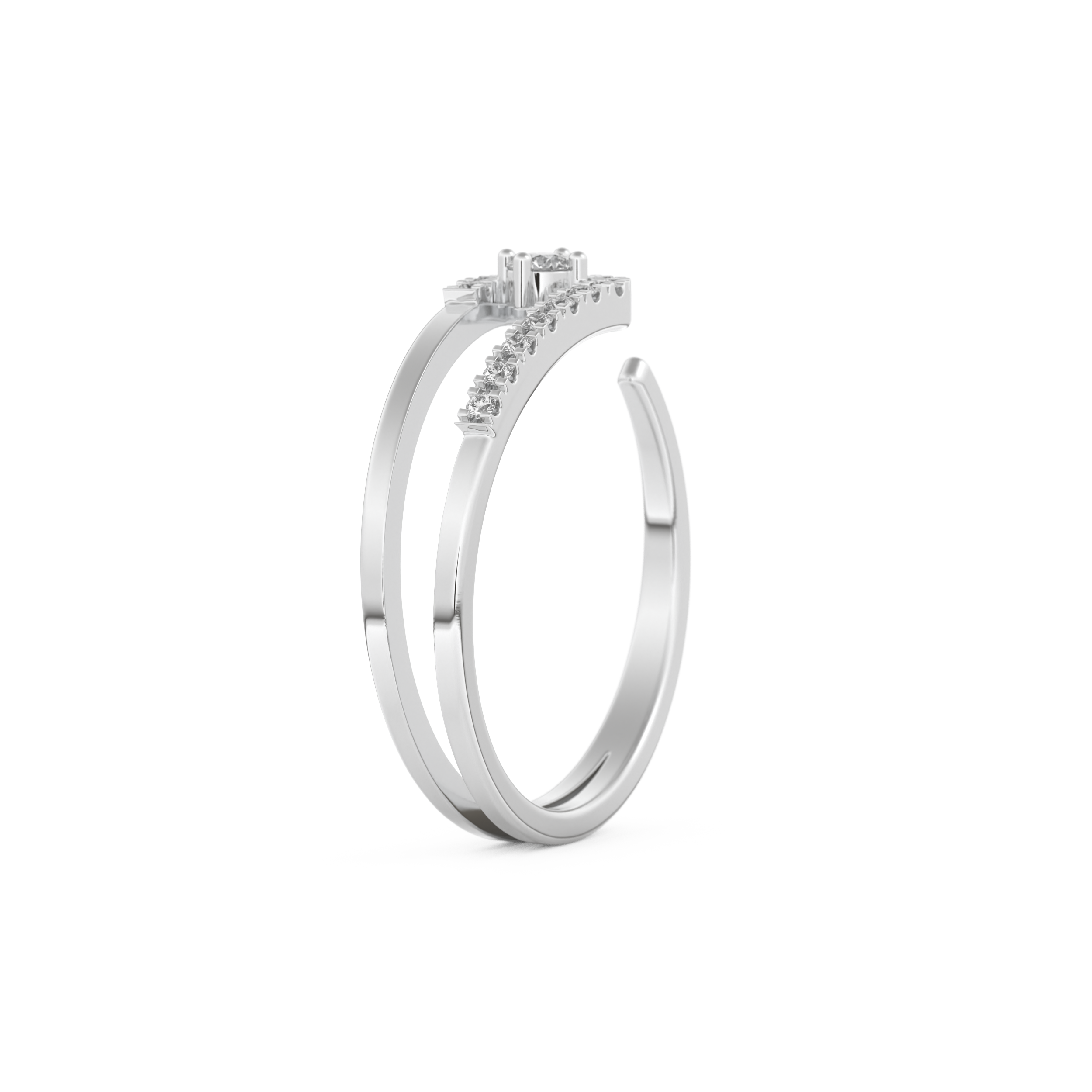 Half Eternity Wedding Band with 0.13 CT Round Cut Moissanite – Yellow, White, or Rose Gold