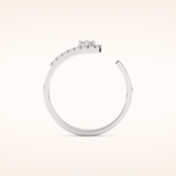 0.13 TCW Round Shaped Moissanite Multi Stone Open Shank Wedding Band
