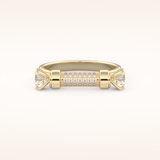 1.07 TCW Round Shaped Moissanite Lightning Bolt Of Zeus Wedding Band