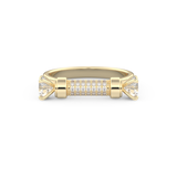Wedding Band with 1.07 CT Round Cut Moissanite – Yellow, White, or Rose Gold