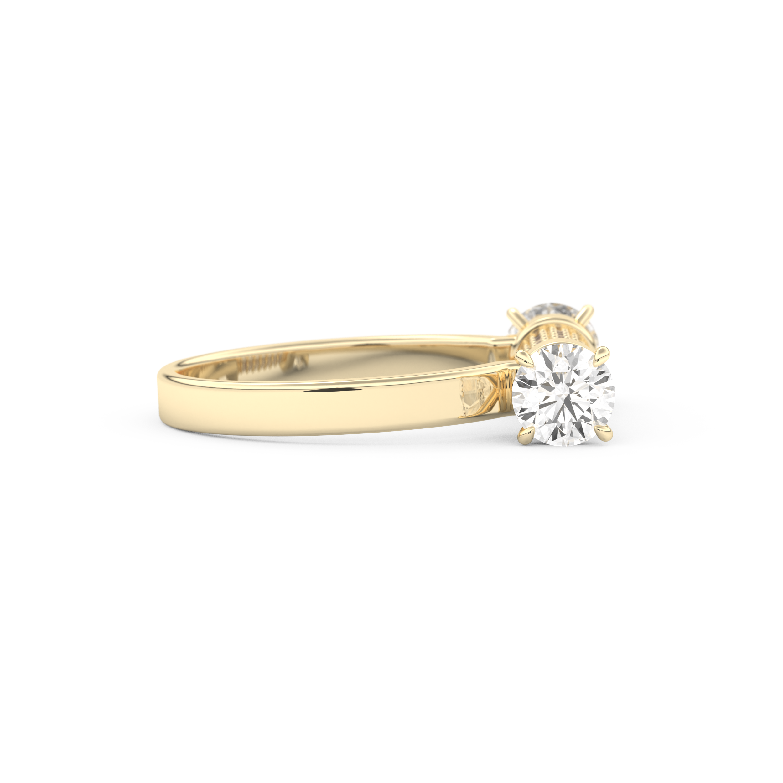 Wedding Band with 1.07 CT Round Cut Moissanite – Yellow, White, or Rose Gold
