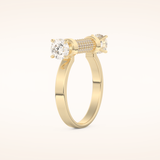 1.07 TCW Round Shaped Moissanite Lightning Bolt Of Zeus Wedding Band