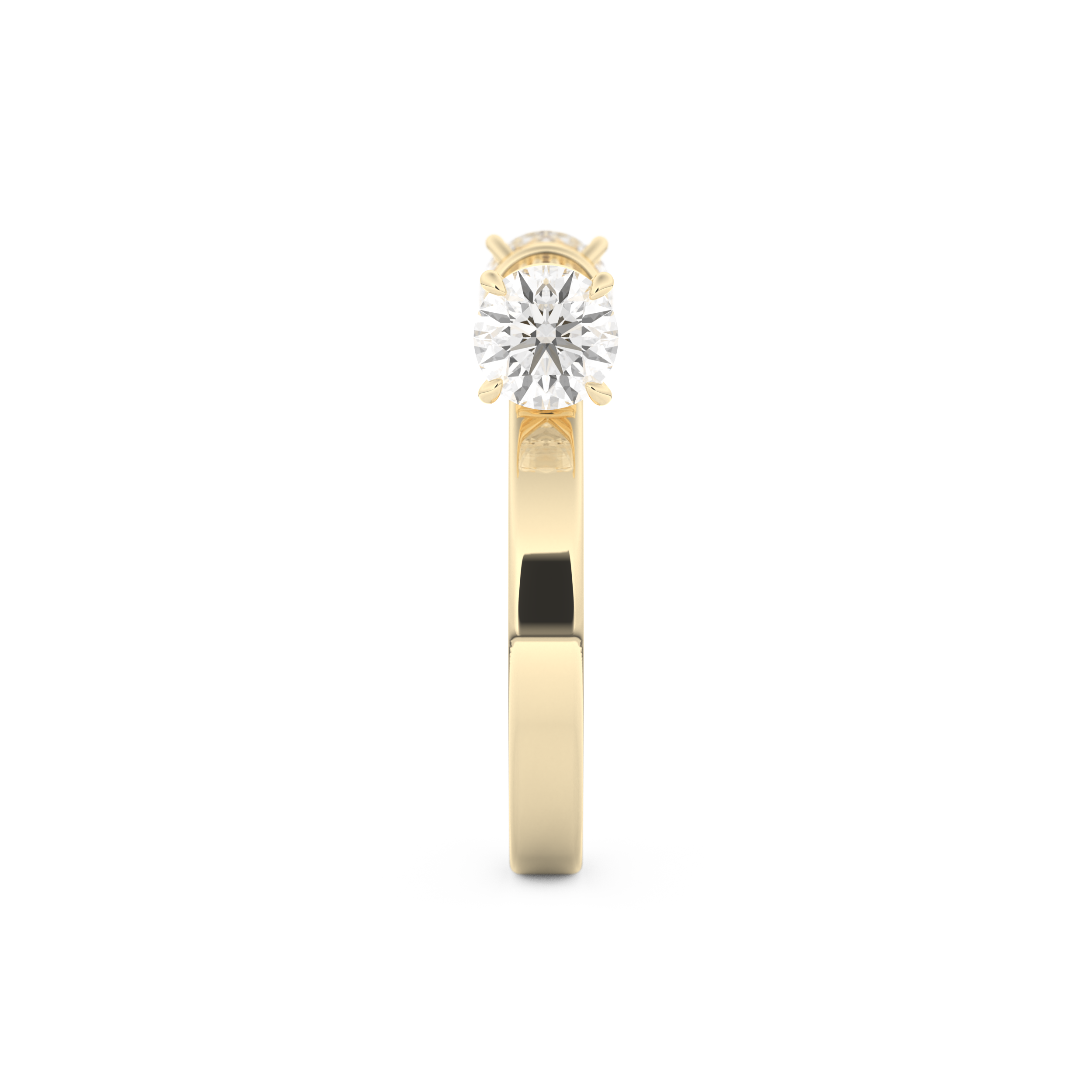 Wedding Band with 1.07 CT Round Cut Moissanite – Yellow, White, or Rose Gold