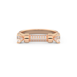Wedding Band with 1.07 CT Round Cut Moissanite – Yellow, White, or Rose Gold