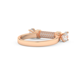 Wedding Band with 1.07 CT Round Cut Moissanite – Yellow, White, or Rose Gold