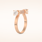 1.07 TCW Round Shaped Moissanite Lightning Bolt Of Zeus Wedding Band
