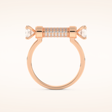 1.07 TCW Round Shaped Moissanite Lightning Bolt Of Zeus Wedding Band
