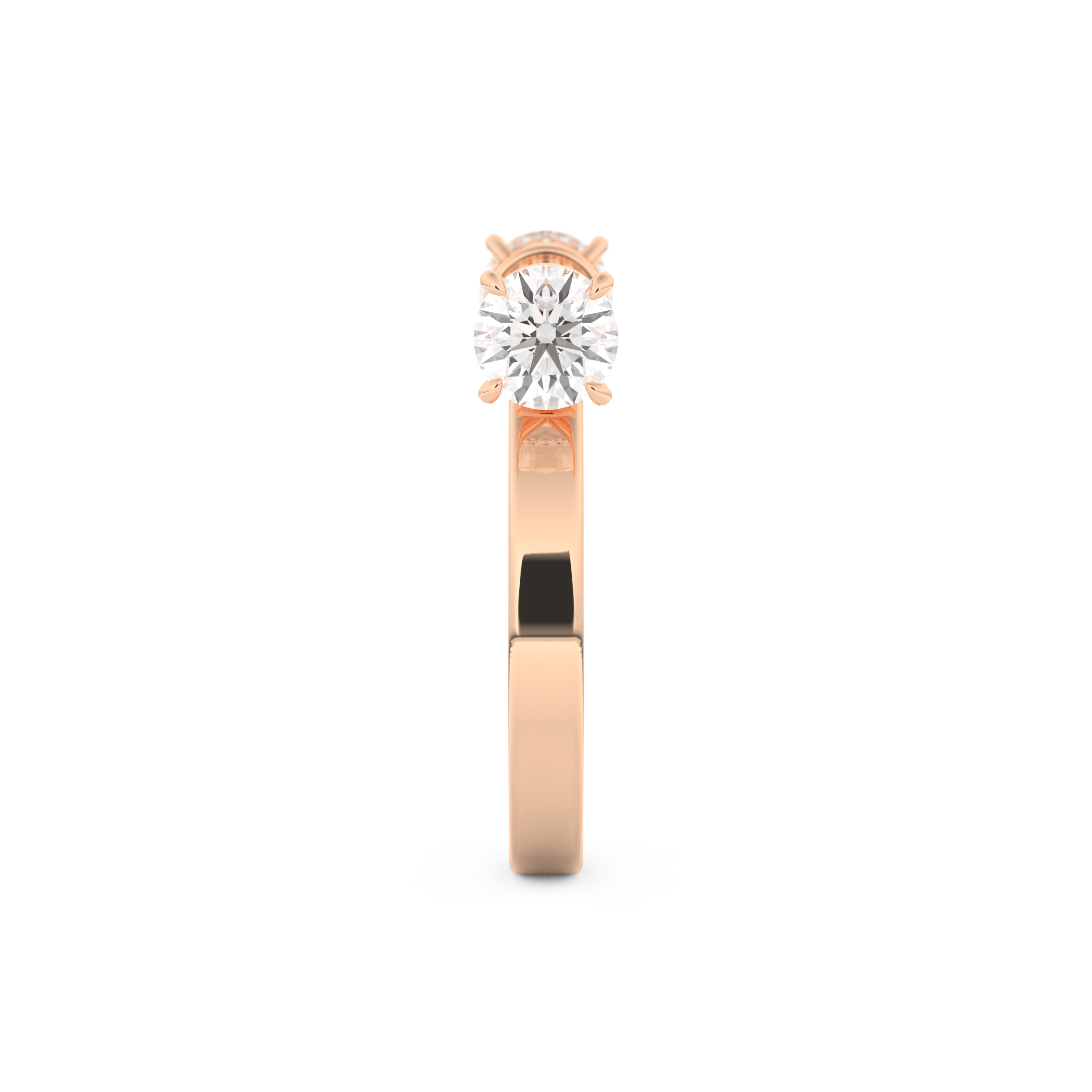 Wedding Band with 1.07 CT Round Cut Moissanite – Yellow, White, or Rose Gold