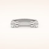 1.07 TCW Round Shaped Moissanite Lightning Bolt Of Zeus Wedding Band