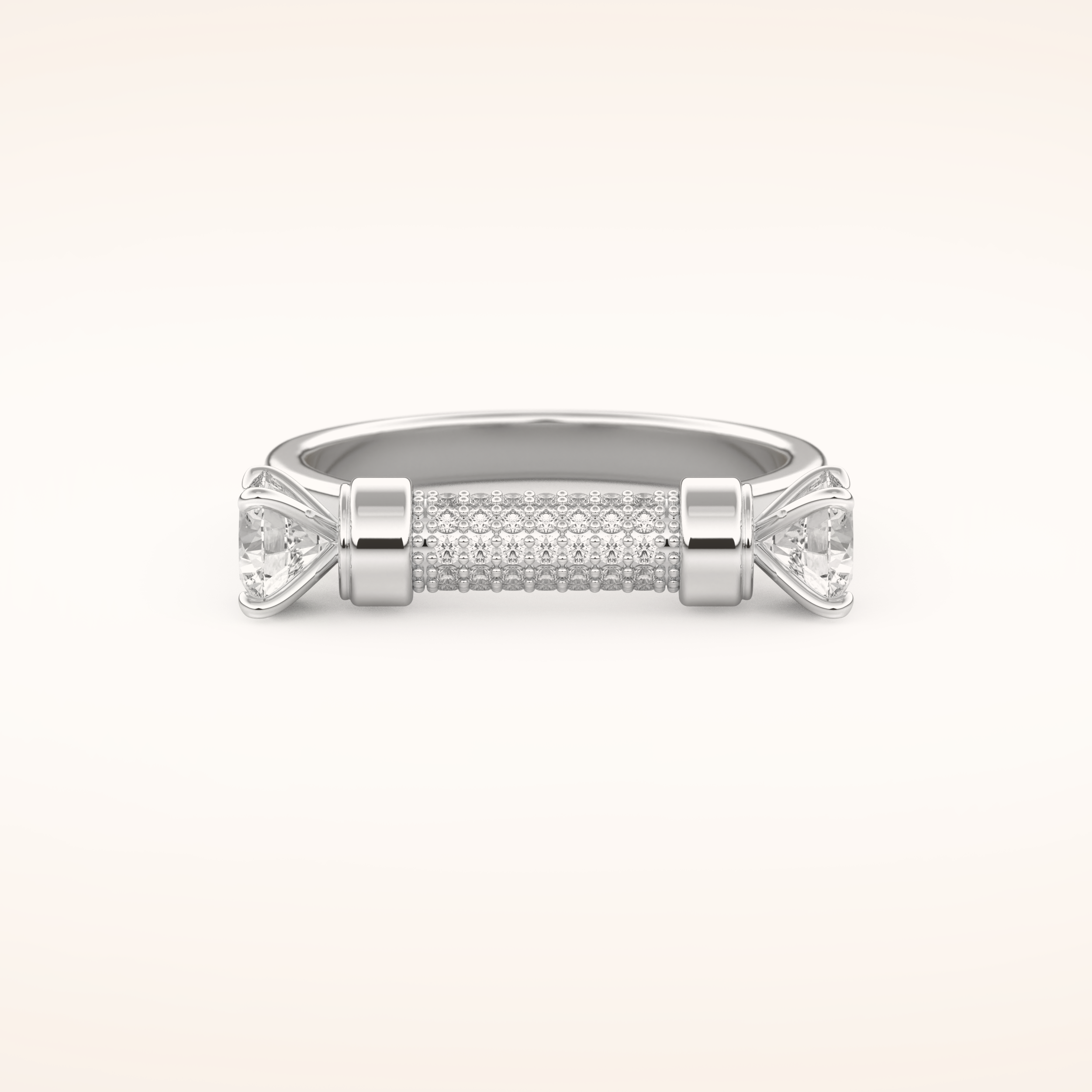 1.07 TCW Round Shaped Moissanite Lightning Bolt Of Zeus Wedding Band
