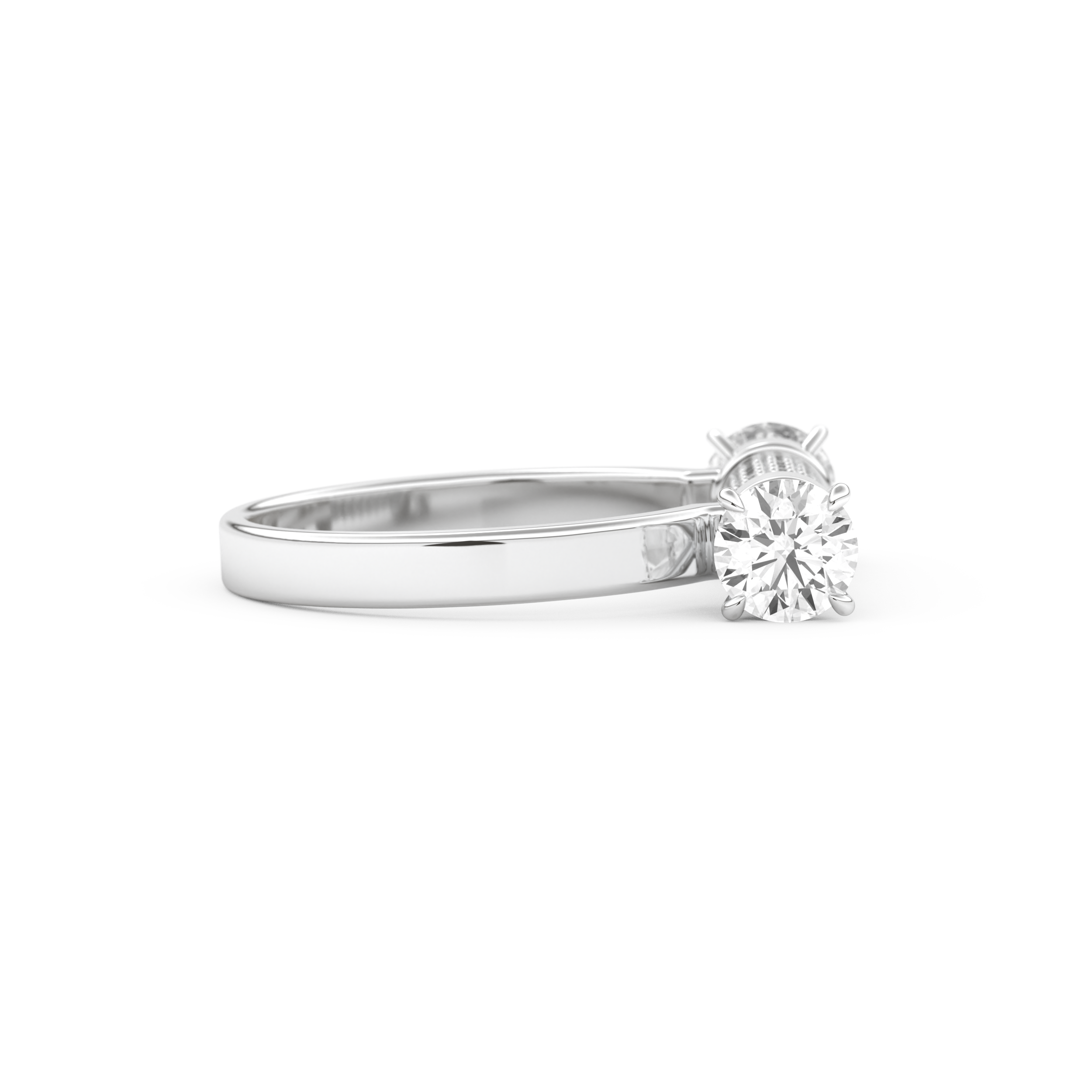 Wedding Band with 1.07 CT Round Cut Moissanite – Yellow, White, or Rose Gold